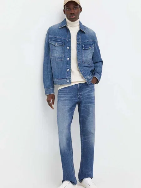 Дънково яке G-Star Raw преходен модел синьо