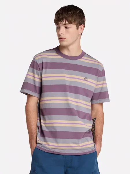 Футболка Timberland в полоску фиолетовая