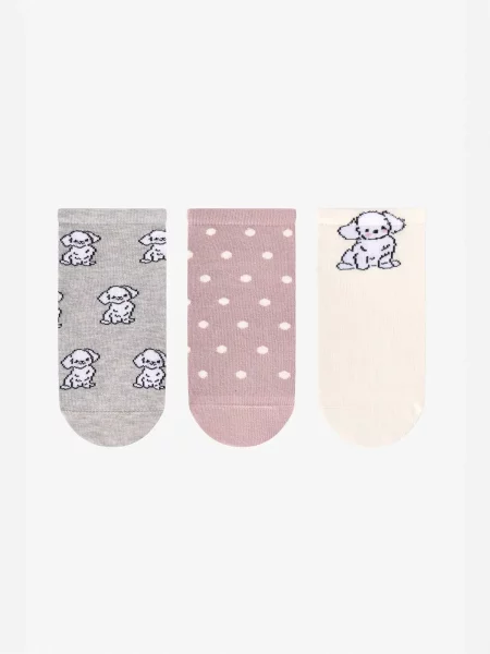 Penti Ponožky PENTI Gül Little Puppy Baumwoll Sneakersocken mix barev