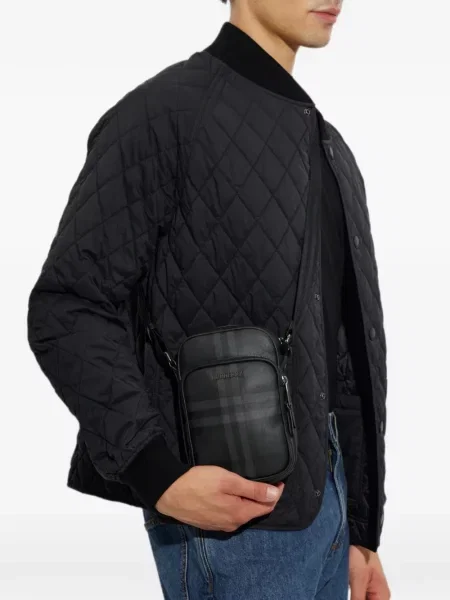 Καρό τσάντα χιαστί Burberry μαύρο