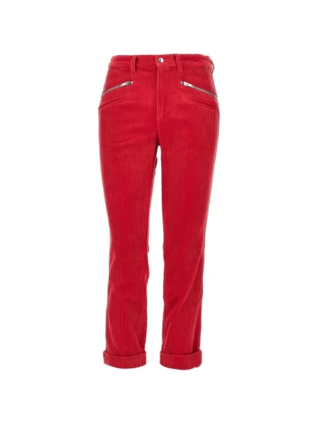 Pantaloni Isabel Marant de catifea cord roșu