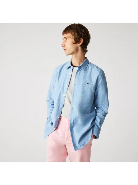 Lacoste Koszula Slim Fit Z Bawełny Chambray