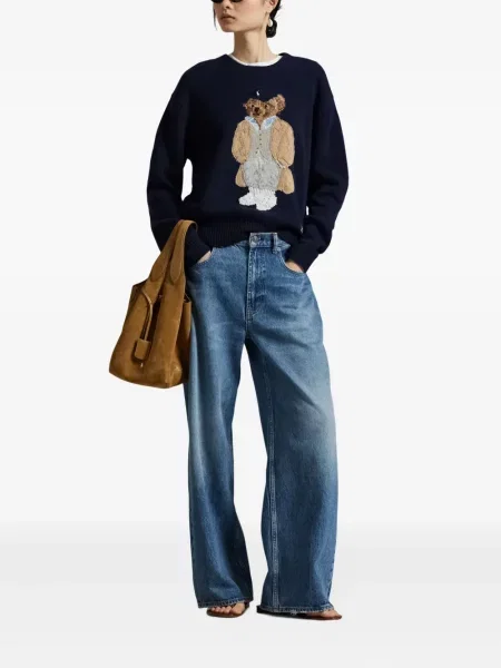Slip de baie Polo Ralph Lauren alergare cu cordon cu imagine alb