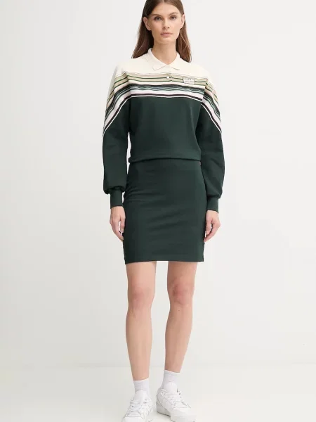 Платье мини Lacoste клеш зеленое