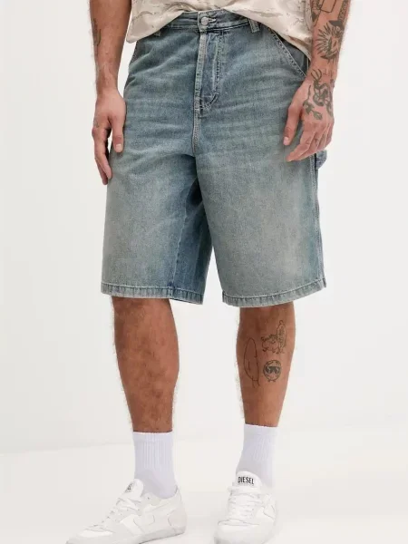 Diesel pantaloni scurti jeans D-LIVERY-W-SHORT albastru