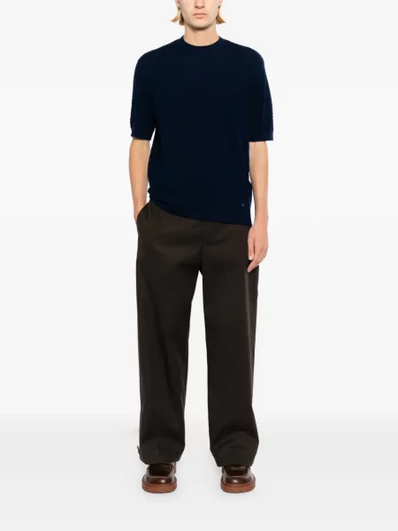 Vlněné tričko Emporio Armani modré