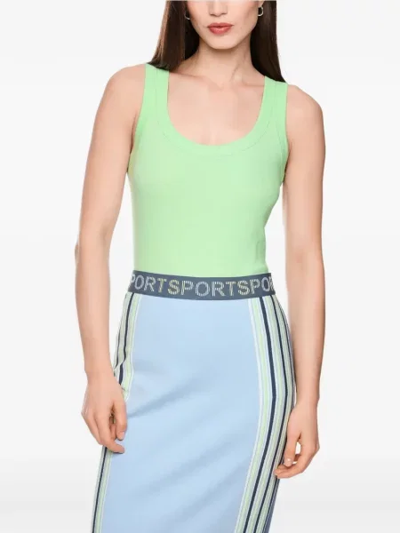 Top Marccain fără mâneci verde