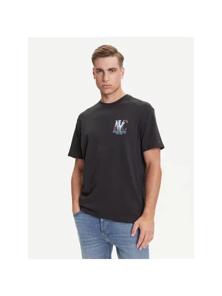 Tommy Jeans Majica Novelty Siva Relaxed Fit bela