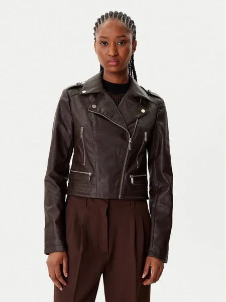 Morgan Geacă din imitație de piele maro