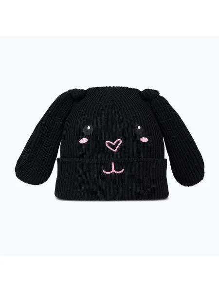 Gyermek téli sapka BUFF Knitted Fun nyúl fekete. Méret: OS fekete