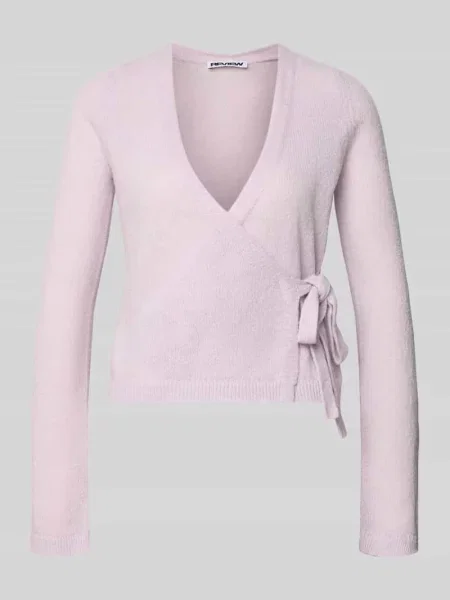 Kardigan z dzianiny w stylu kopertowym Review