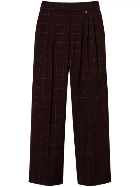 Pantaloni Twinset în carouri violet