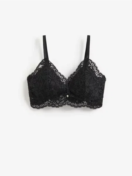 Reserved Sutien fin cu dantelă negru