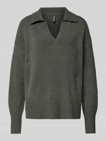 Sweter z dzianiny o kroju regular fit z dodatkiem wełny model ‘MALOU’ Pieces