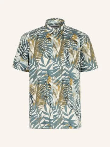 Barbour Košile S Krátkým Rukávem Gleaston Relaxed Fit petrolejová / velbloudí / krémová