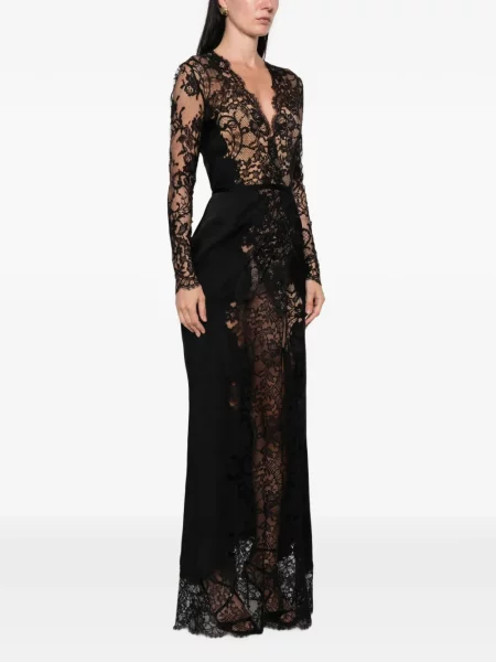 Rochie maxi Elie Saab din dantelă negru