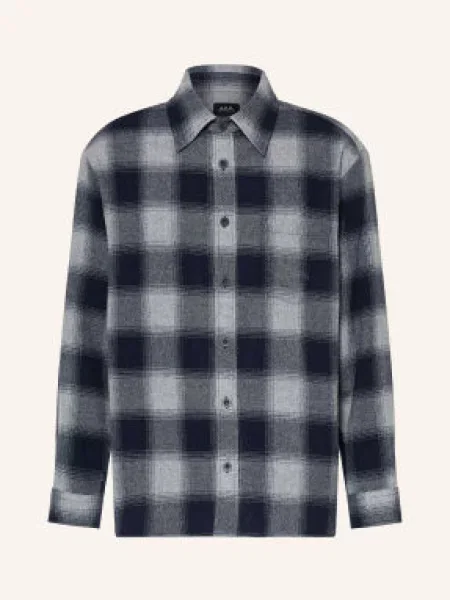 A.P.C. Flanelová Košile Malaury Comfort Fit / tmavě modrá šedá