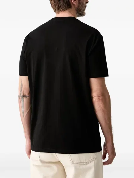 Тениска Armani Exchange с принт с кръгло деколте черно