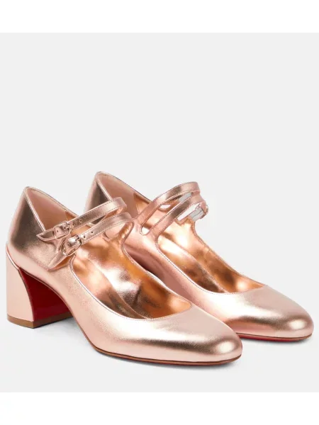 Pantofi cu toc Christian Louboutin din piele bej