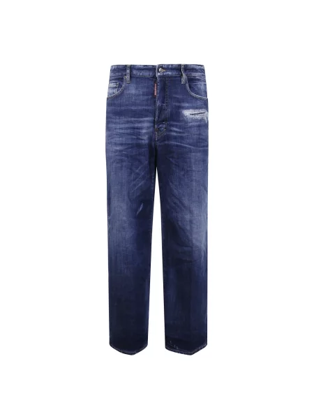 Szerokie jeansy Dsquared2 niebieskie