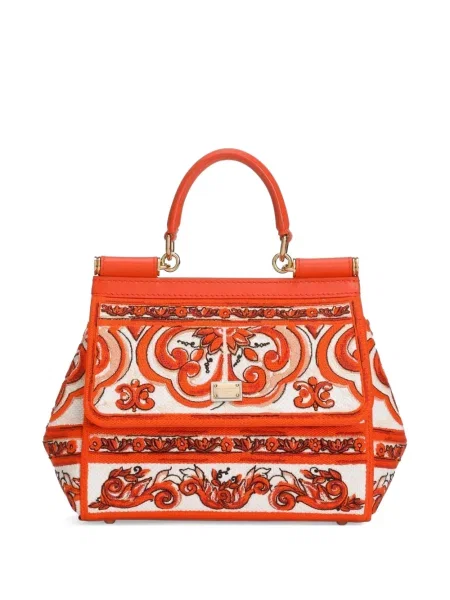 Geantă Dolce & Gabbana cu broderie portocaliu