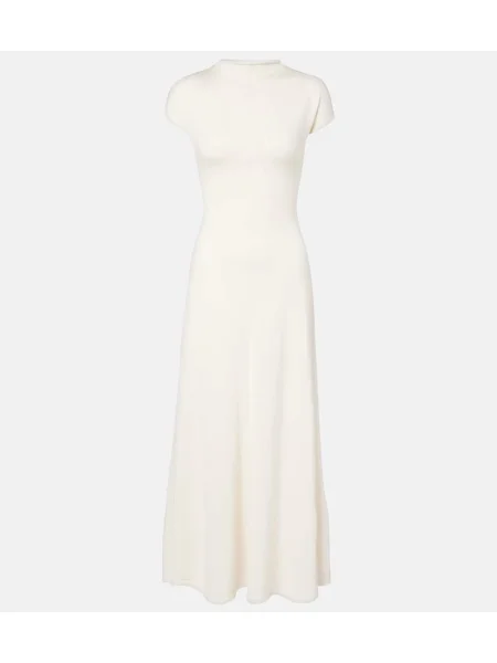 Rochie midi Tove de lână până la genunchi de costum alb