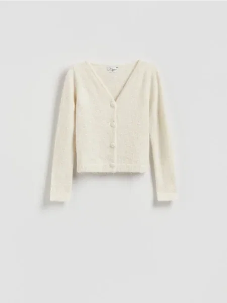 Reserved Cardigan cu conținut ridicat de lână de alpaca crem