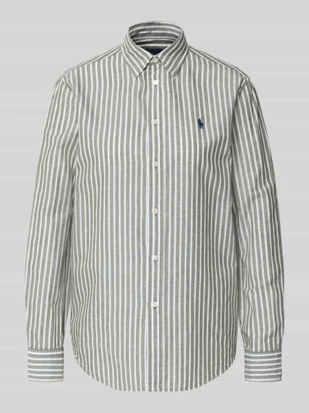Bluzka koszulowa o kroju regular fit z mieszanki bawełny i lnu Polo Ralph Lauren