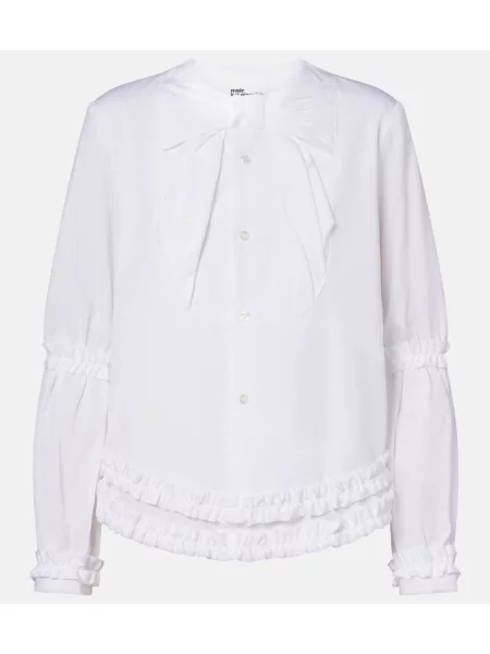 Cămașă Noir Kei Ninomiya cu funde din poplin alb