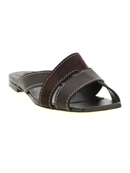 Klapki Tod's skórzane brązowe