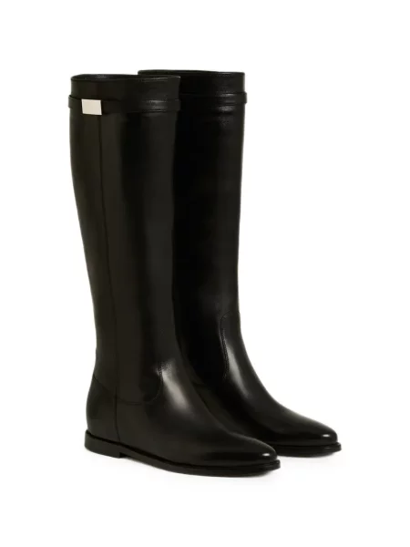Botine Kiton din piele cu autograf negru