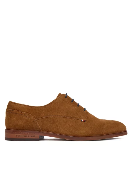 Nizki čevlji Tommy Hilfiger Hilfiger Suede Dress Shoe rjava