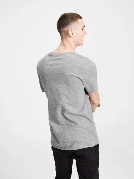 JACK & JONES Tricou negru / roșu pastel / amestecat gri