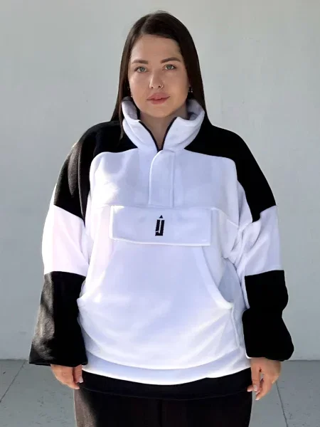 Кофта IJ ij-zulfy-white білий/чорний фліс білий