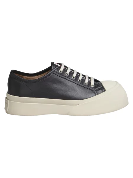 Sneakersy Marni sznurowane skórzane czarne