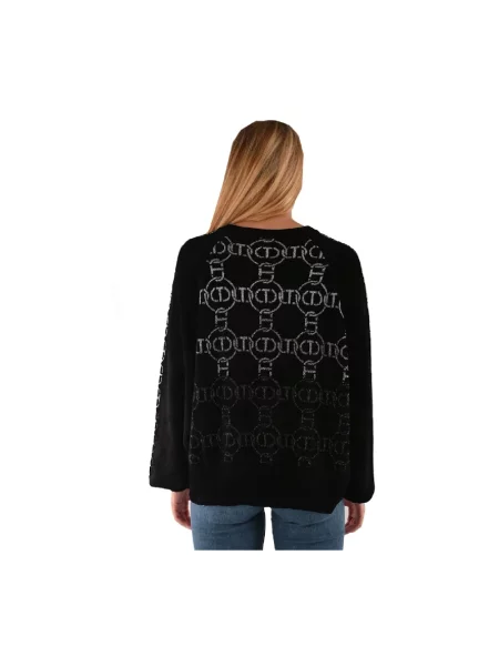 Sweter Twinset z okrągłym dekoltem czarny