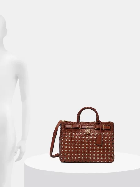 Tommy Hilfiger чанта дамска от кожа кафяво