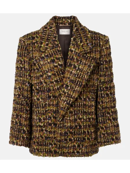 Geacă Saint Laurent de lână verde