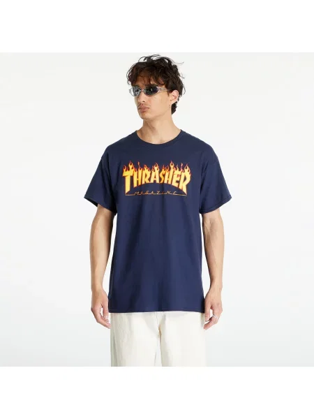 Tricou Thrasher Flame Logo T-Shirt Navy Blue S albastru