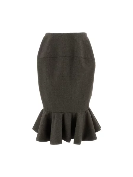 Spódnica midi Jacquemus wełniana brązowa