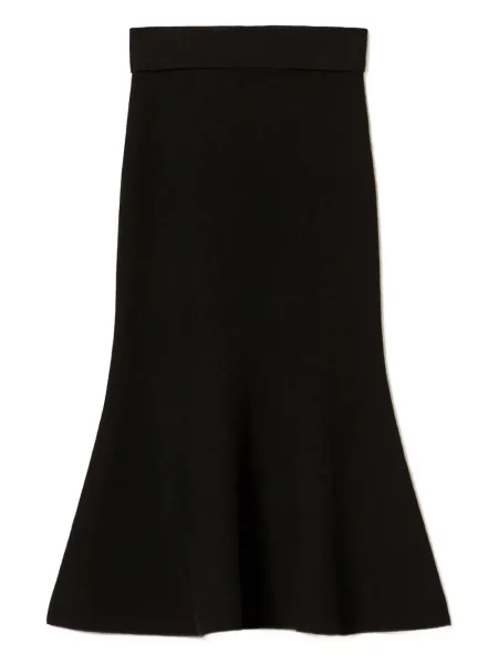 Fustă midi Twinset tricotate până la genunchi negru