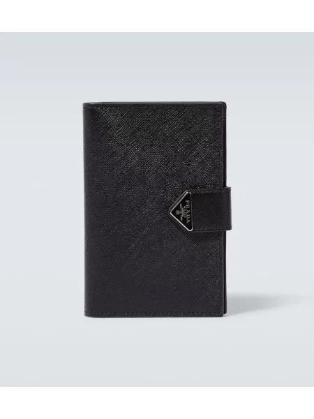 Usnjena denarnica Prada črna