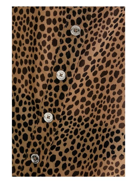 Pantaloni Michael Michael Kors din piele cu imagine cu model leopard roz