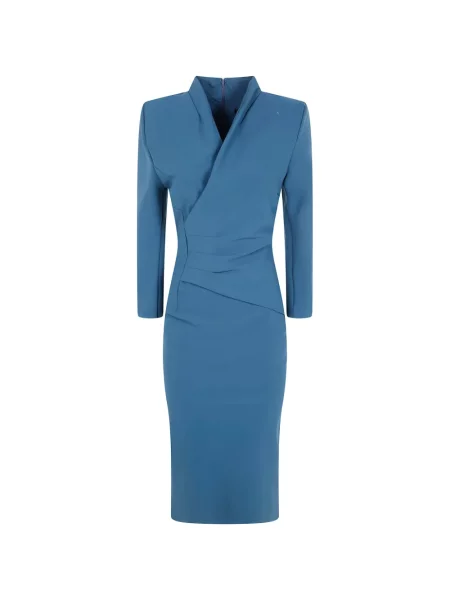 Rochie Chiara Boni La Petite Robe cu volane plic albastru