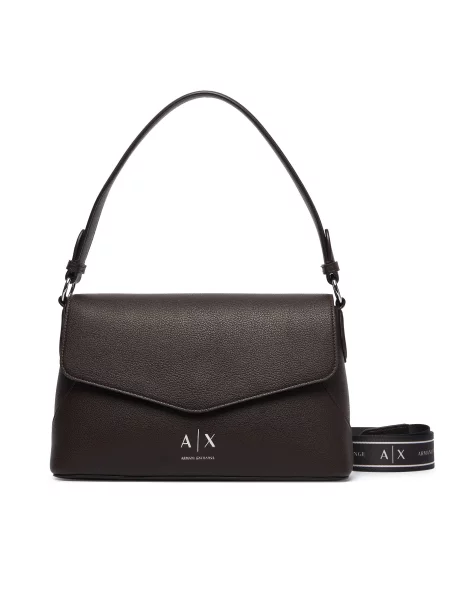 Kabelka Armani Exchange Tmavě hnědá