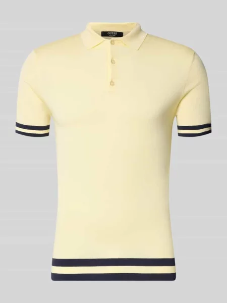 Koszulka polo o kroju slim fit z mieszanki lyocellu i jedwabiu Guess