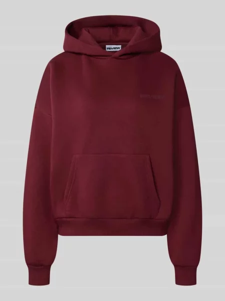 Bluza z kapturem o kroju relaxed fit z mieszanki bawełny z detalem z logo Review