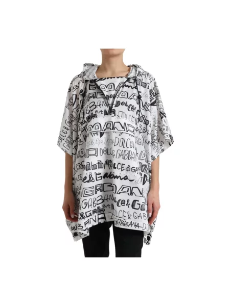 Bluza z kapturem Dolce And Gabbana z kapturem z nadrukiem biała