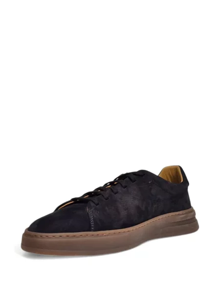 Sneakerși Henderson Baracco cu șireturi din piele de căprioară negru