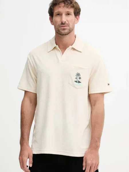 Tommy Hilfiger polo z bawełną SUMMER beżowa